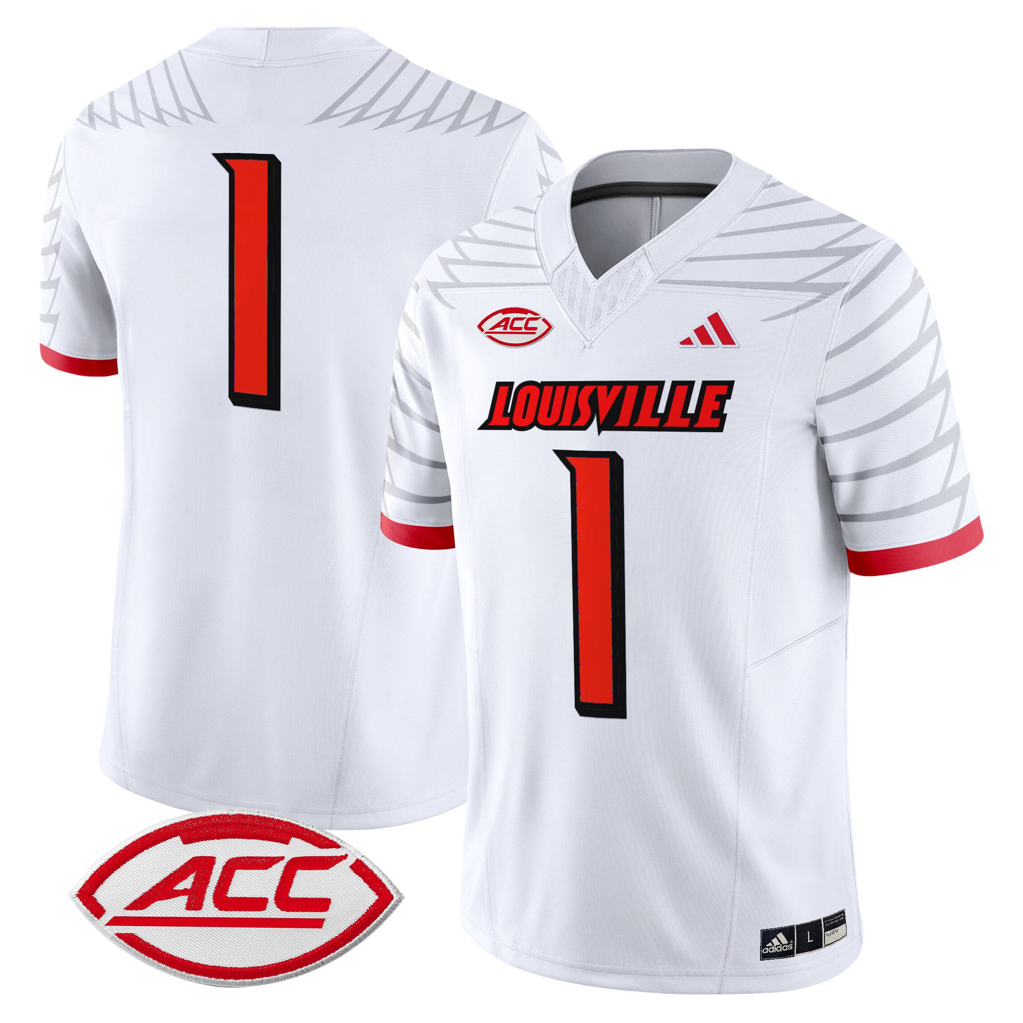 Men Louisville Cardinals #1 No Name White 2024 Vapor Limited NCAA Jersey